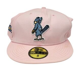 New Era 59FIFTY St Louis Cardinals Baby Pink Fitted Hat Size 8 MLB Cooperstown